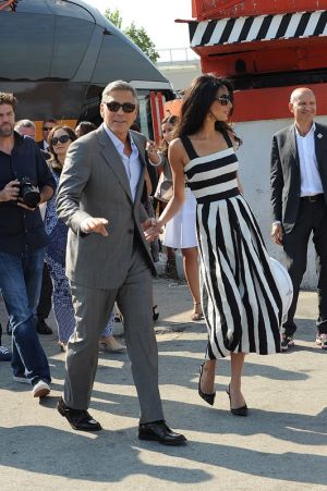 George Clooney and Amal Alamuddin wedding Venice - black and white dress.jpg